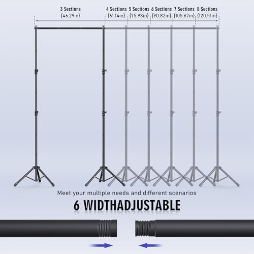 Backdrop Stand Kit - 6 Widths, 10x8.5ft Adjustable Background Stand for Parties & Studio Photography - Image 3
