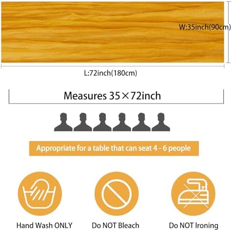 35x72 Inch Mustard Cheesecloth Table Runner Fall Thanksgiving Boho Decor - Image 2