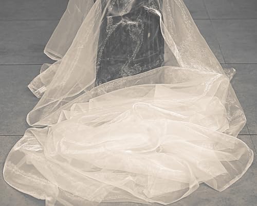 45 Yard Organza Fabric 44" Wide for Wedding Event Décor - Cream - Image 4