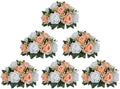 BLOSMON Rose Flower Balls Centerpieces: 6pcs Peach Fuzz Artificial Flowers by Blosmon