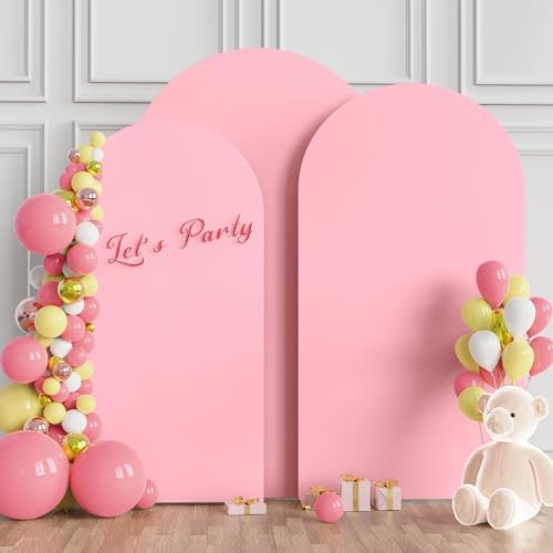Wokceer Arch Backdrop Cover Pink Covers Stretchy Backdrop 7.2FT,6.6FT,6FT - Image 3