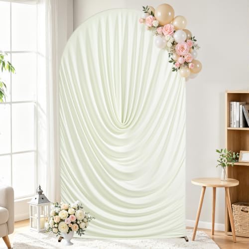 Ivory Draped Arch Cover - 6FT Drape Arch Backdrop Cover - Image 5