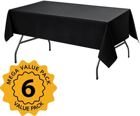 6-Pack Black Tablecloths for Rectangle Tables, 60 x 102 Inches - Image 2