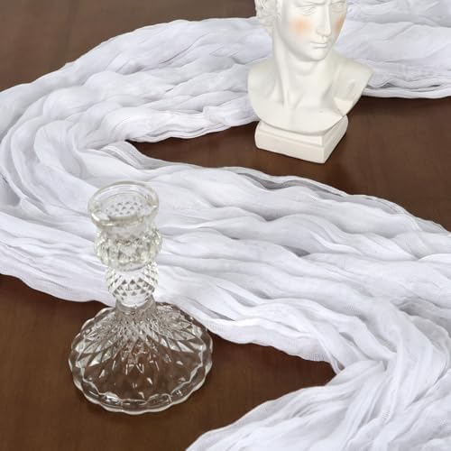 6 Pack 10Ft White Cheesecloth Table Runner 23 x 120 Inch - Image 3