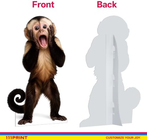 Funny Capuchin Monkey Life Size Cardboard Cutout Standee, 2FT - Image 3
