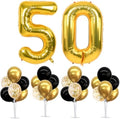 TONIFUL 4 Set Black Gold 50 Balloon Stand Balloon Centerpieces for Table by TONIFUL