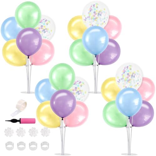 TONIFUL 4 Set Spring Macaron Balloon Stand Balloon Centerpieces for Table by TONIFUL