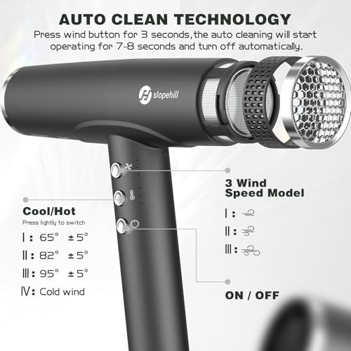 slopehill Professional Ionic Hair Dryer with Diffuser 2000W - Image 4