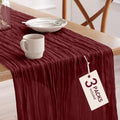 Pureegg 3 Pack Cheesecloth Table Runner 120 Inch Burgundy by Pureegg