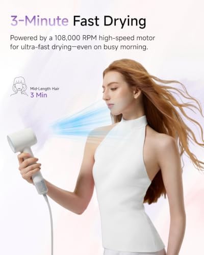 Laifen SE 2 Diffuser Hair Dryer for Women, 21.5m/s Air Speed, Matte White - Image 2
