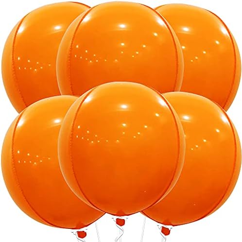 KatchOn, Orange Balloons - 22 Inch, Pack of 6, Metallic Foil Balloons by KatchOn