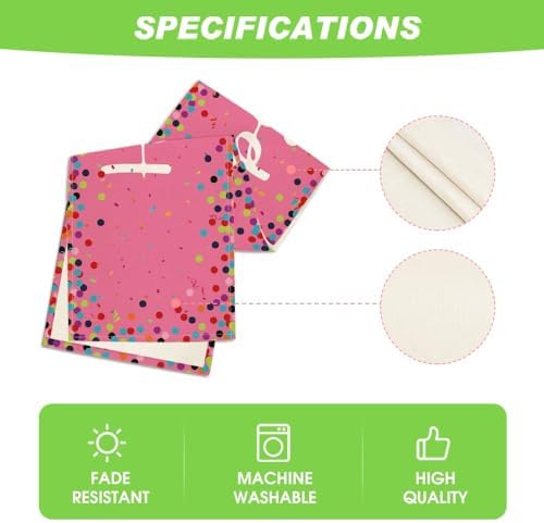 Artoid Mode Polka Dot Pink Happy Birthday Table Runner, Seasonal Kitchen Dining Table Decoration for Home Party Decor 13x72 Inch - Image 5