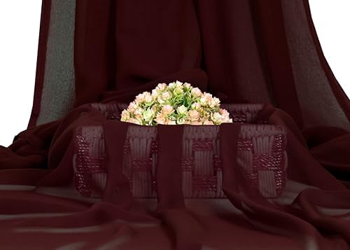 25 Yard Chiffon Fabrics, 44" Wide, Lightweight, Sheer – Burgundy - Image 2