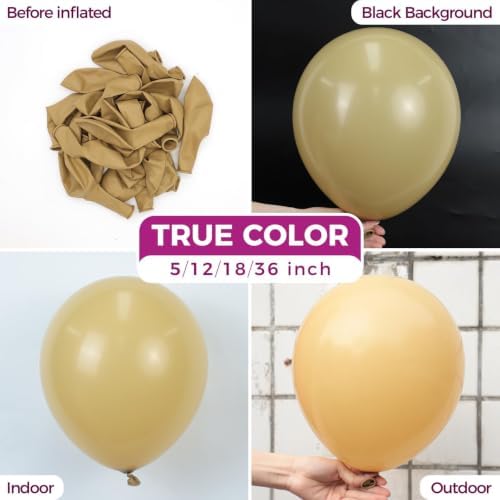 Bezente Tan Latex Boho Neutral Party Balloons 100 Pack 12 inch - Image 2