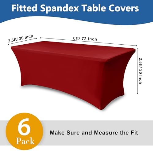 Spandex Table Cloths for 6 foot Rectangle Tables-Fitted Stretch Table Cover - Image 4