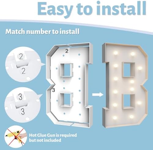 4FT Light Up Marquee Letter B - Large Foam Board Mosaic Kit - Image 5