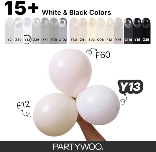 PartyWoo White Balloons 50pcs 12 Inch Latex Helium White Balloons - Image 4