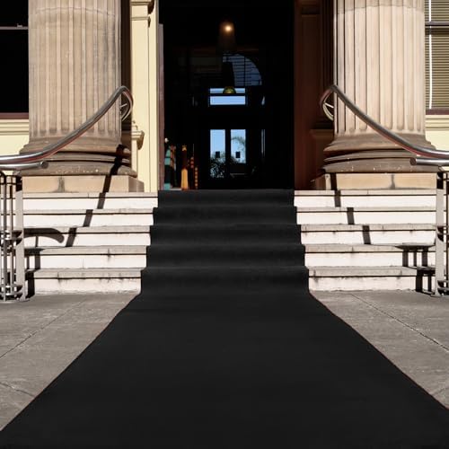 Black Carpet Runner for Party, Premium 160 GSM Felt Non-Woven Fabric Runway Rug for Party Wedding & Special Events,Rolled Package Without Creases (Black, 3X15 ft) - Image 6