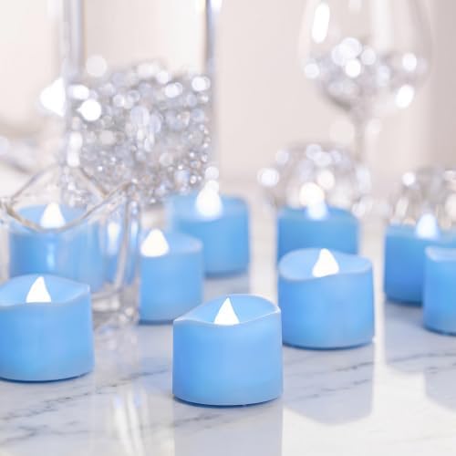 Homemory 50-Pack Light Blue Flameless Battery Tea Light Candles, 200+ Hours by Homemory
