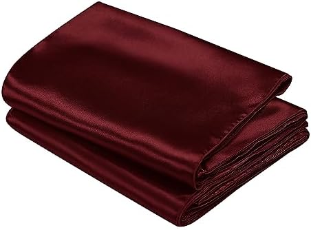 SiinvdaBZX 24 Pcs Burgundy Satin Table Runner 12 x 108 inches Long - Image 7