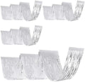 Breling 4 Pcs Silver Ceiling Fringe Curtains, Metallic Foil Drapes, 15 ft by Breling