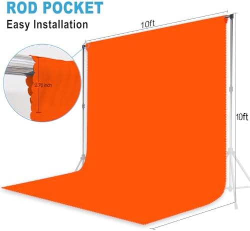 Orange Photography Backdrop for Photoshoot, Fabric, 10x10 FT - Image 2