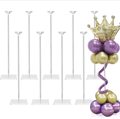 TekXYZ 23.6" Clear Acrylic Balloon Stand for Table Centerpiece, 10 Pack by TekXYZ