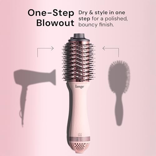 L'ANGE HAIR Le Volume 2-in-1 Titanium Blow Dryer Brush | Frizz Control Blowout Hair Dryer Brush for Drying and Styling | Volumizing Hot Air Styler for All Hairstyles | Oval Barrel | Blush - 60mm - Image 2