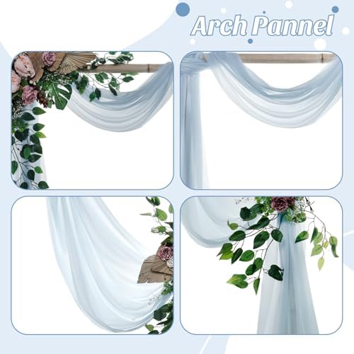Pack of 2 Wedding Arch Drape Panel Fabric 30" x 100ft - Baby Blue - Image 5