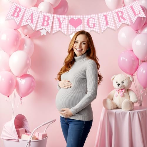 Hahafelt Baby Girl Banner for Baby Shower Decorations, Pink - Image 5