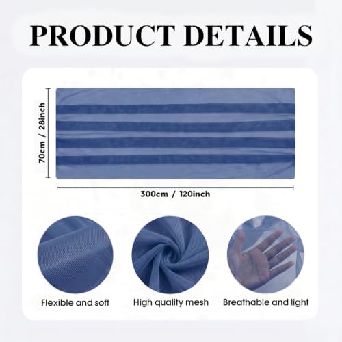 Artoid Mode 3Pcs Navy Blue Gauze Table Runner 28x120Inch, Seasonal Sheer Kitchen Dining Holiday Wedding Birthday Baby Shower Table Decor for Home Party - Image 5