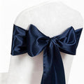 Navy Blue Chair Sashes 50 Pack Universal Satin Ribbon Knots Navy Blue Chair Bows for Party Wedding Reception Ceremony Baby Shower Banquet Decor by MAGTOWNE