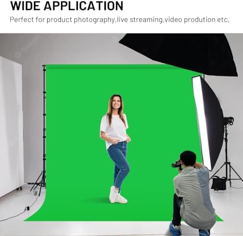 Green Screen Backdrop Background,10 X 13 FT Large Photography Backdrop Photo Background Screen for Streaming Zoom Photo Muslin Green Curtain Video Recording Greenscreen Picture Photoshoot - Image 7