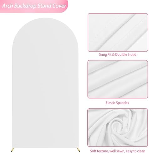 Wokceer 6.6FT Arch Backdrop Stand and Cover Set,Arch Stand with White Cover - Image 5