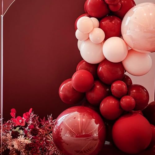 Voircoloria 105pcs Ruby Red Party Latex Balloons, 12inch - Image 6