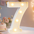Decorative Led Light Up Number Letters, White Plastic Marquee Number Lights Sign Party Wedding Decor Battery Operated Number (7) by Pooqla