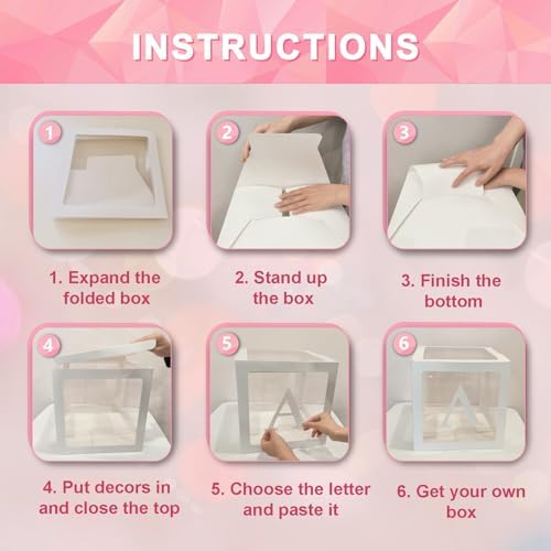 Ledido Transparent Balloon Boxes with 78 Letters Numbers Fairy Lights 6PCS - Image 6