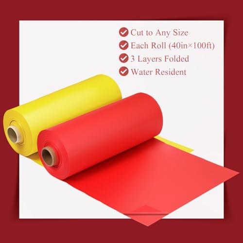Moukeren 2 Roll Circus Carnival Table Cover Backdrop, Yellow, Red - Image 2