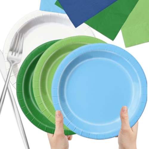 CMUSKO Golf Party Decorations - 60Pcs Blue Green Plates & Napkins Set Hole in One Golf Themed Tableware for Birthday,Baby Shower - Image 5