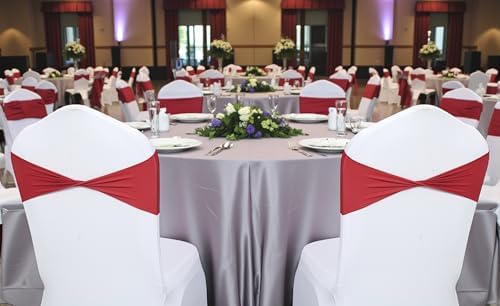 MDS Pack of 10 Spandex Chair Sashes Without Slider Buckles – Apple Red - Image 6