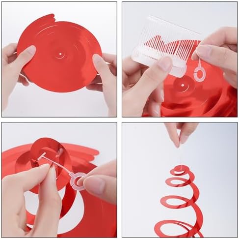 Ceiling Swirl Foil Decorations Hanging Plastic Streamer Themed Swirl Party for 4th of July Graduation Celebration Labor Day, Pack of 28 (Blue Red and Sliver) - Image 4