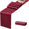 Burgundy Satin Table Runner, 12x108 Inches, 4 Pack by VCUSUELER