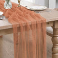 Artoid Mode 6Pcs Terracotta Gauze Table Runner 28x120Inch, Seasonal Sheer Kitchen Dining Holiday Wedding Birthday Baby Shower Table Decor for Home Party by ArtoidMode