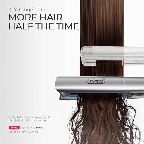 TYMO New-Gen Flat Iron Hair Straightener, 1" Long Ceramic Plates, 3X Smoother Glide, 2X Faster Styling with Less Damage, FLAIGHT Holo 2 in 1 Straightener and Curler for Women, 500M Ions, Metal Grey - Image 3