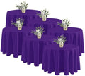 Fitable 6 Pack Purple Tablecloths 90 Inch Round for 36"-72" Tables by Fitable