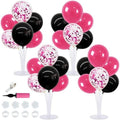 TONIFUL 4 Set Black Hot Pink Balloon Stand Balloon Centerpieces for Table by TONIFUL