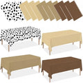 12 Pcs Brown and Cow Print Western Plastic Rectangle Tablecloth by EUVBOKW