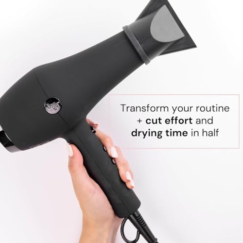 L’Ange Hair Soleil Professional Hair Dryer | Fast Drying Ionic Blow Dryer for Frizz-Free Results | 3 Heat Settings with Cool Shot Feature | Lightweight Hairdryer with Concentrator 1875W | Black - Image 4