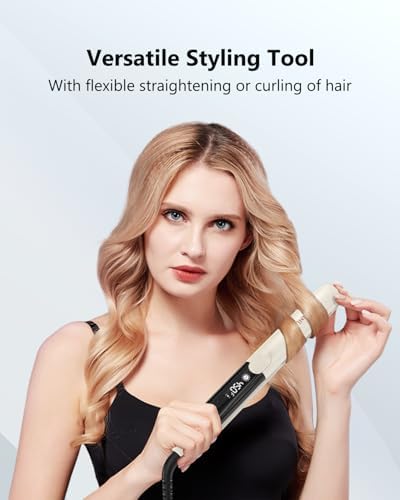 Annlary Hair Straightener 1 Inch Flat Iron and Curler 2 in 1 Titanium Ceramic Ionic Dual Voltage Straightener with Heat-Resistant Silicone, for Less Frizz, Shinier & Smoother - Image 7