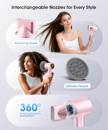 Hair Dryer, Professional High-Speed Ionic Blow Dryer with Diffuser, 1500W - Image 5